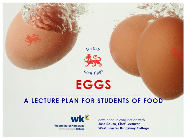 New egg lecture plan developed for catering students