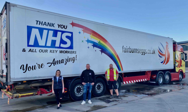 Fairburn’s Eggs Lincolnshire lorry fleet pays tribute to NHS and key workers with new rainbow livery